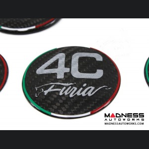 Alfa Romeo 4C Carbon Fiber Badge Cover Kit - Furia